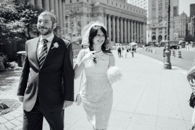 Leaving NYC City Hall as Newlyweds!